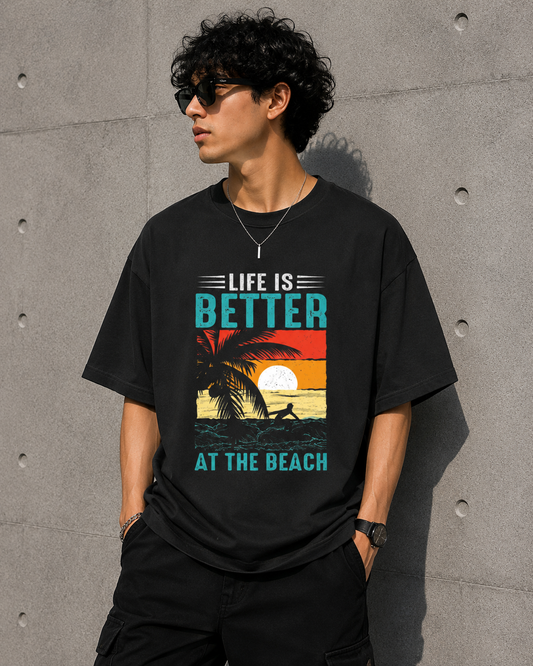 Life is Better at the Beach -Unisex Oversized Classic T-Shirt