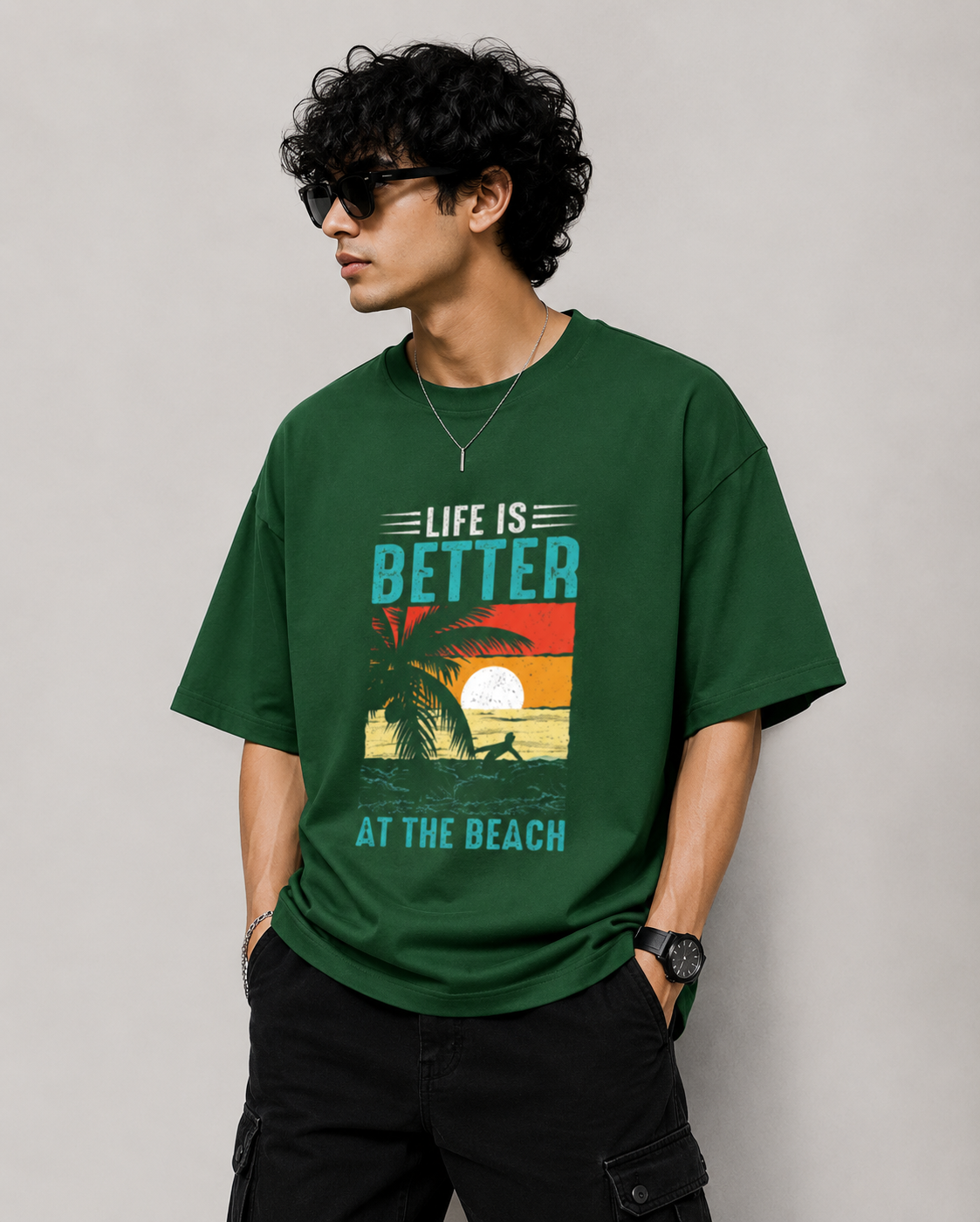 Life is Better at the Beach -Unisex Oversized Classic T-Shirt