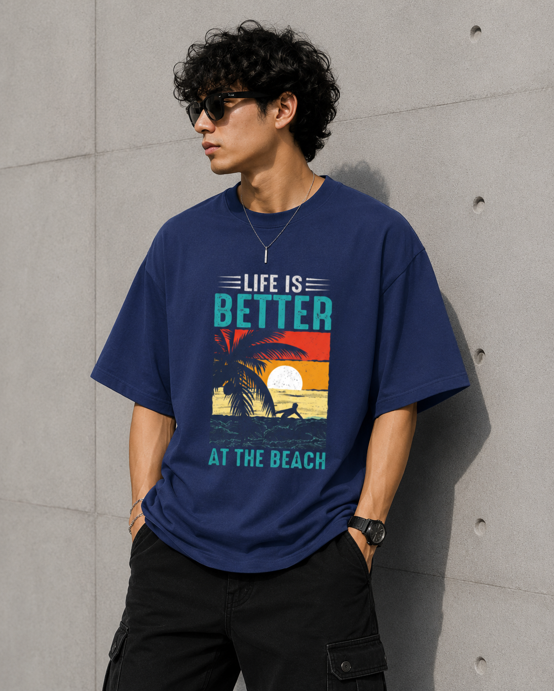 Life is Better at the Beach -Unisex Oversized Classic T-Shirt