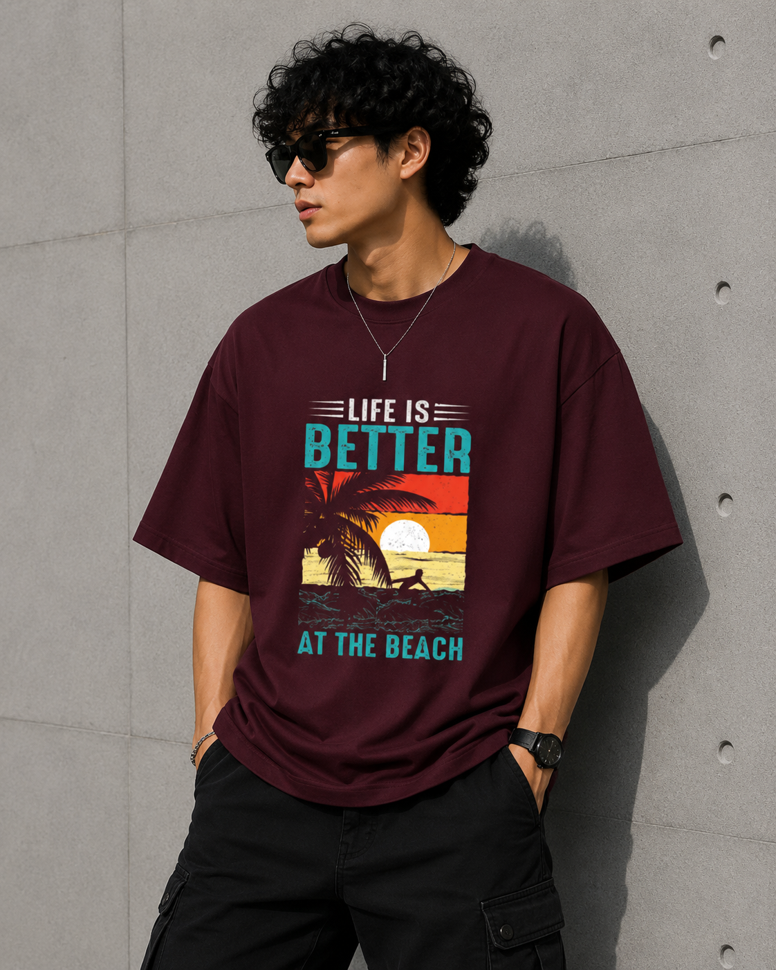 Life is Better at the Beach -Unisex Oversized Classic T-Shirt