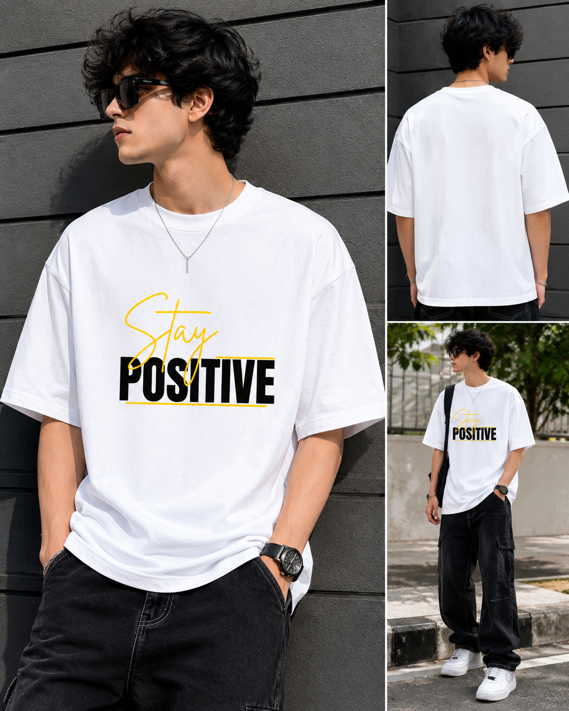 Stay Positive Oversized T-Shirt Unisex Oversized Classic T-Shirt